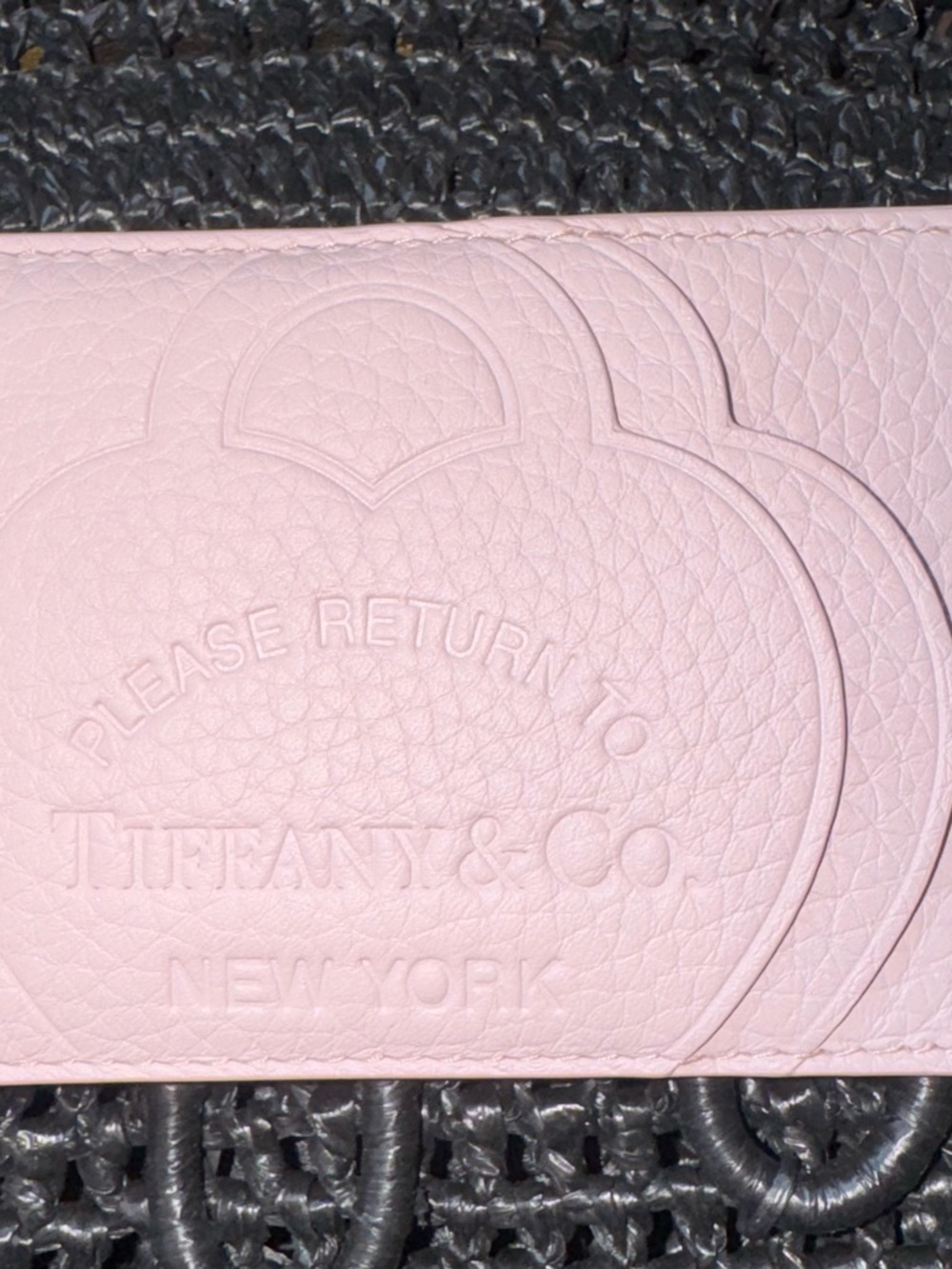 Tiffany & Co. Pale Pink Pebbled Leather Card Sleeve
